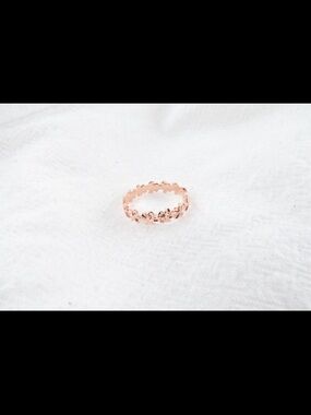 Rose Gold Floral Band Ring - Women Jewelry